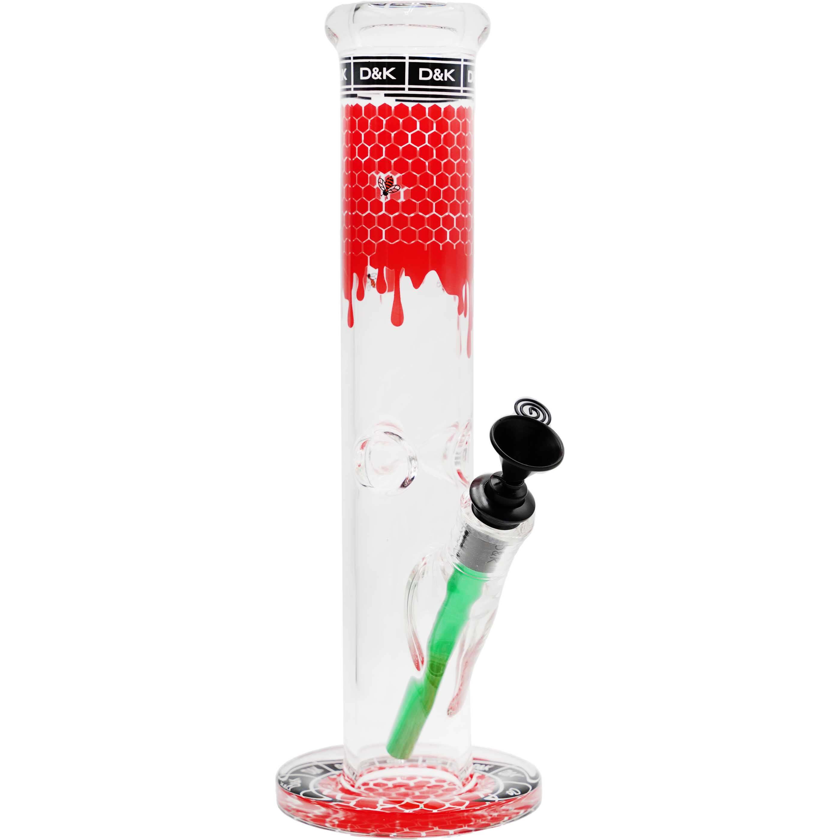D&K Straight Tube with Color Downstem Honey Bazaar Theme Waterpipe (DK6491-37) | 12 inch | Assorted Colors product image